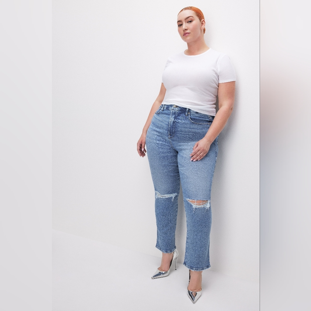 GOOD AMERICAN - GOOD CURVE STRAIGHT JEANS SIZE 0/25